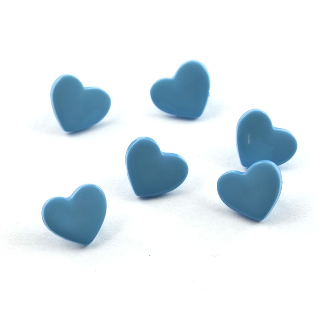 Kinderknopf Herz 13mm Hellblau