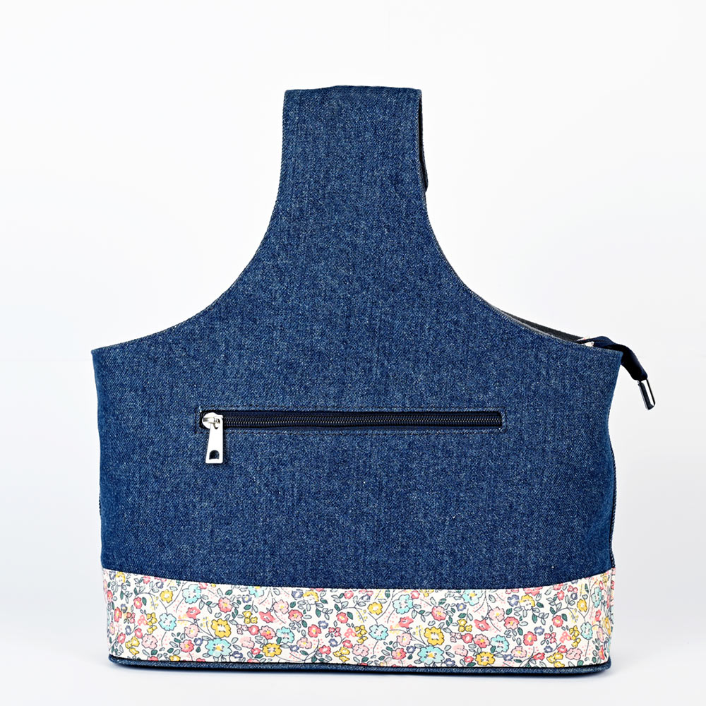 Handgelenktasche Bloom Collection (Denim + Floral print)