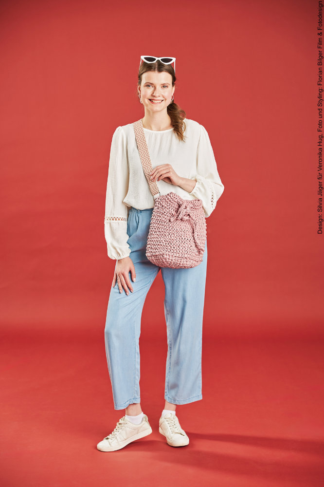 Tasche Elli  | Wollpaket mit Leder Look  | Stricken | Veronika Hug, Woolly Hugs, Christophorus Verlag