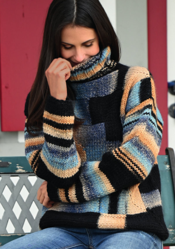 Pullover in Patchoptik  | Wollpaket mit Fano Linie 359  | Stricken | ONline Pullover in Patchoptik  | Wollpaket mit Fano Linie 359  | Stricken | ONline