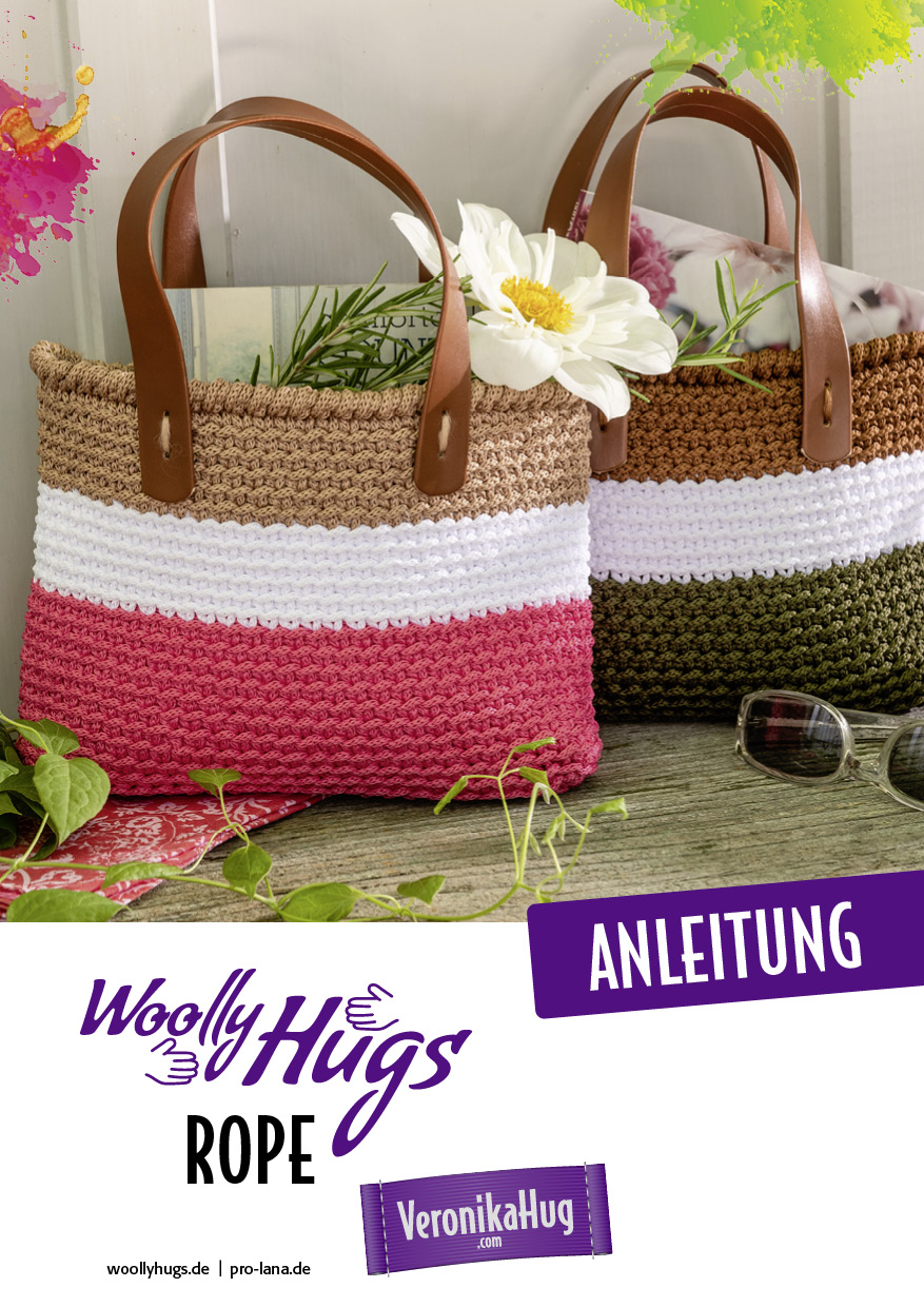 2 Täschchen | Einzelanleitung | Wollpaket mit Rope  | Häkeln | Veronika Hug, Woolly Hugs