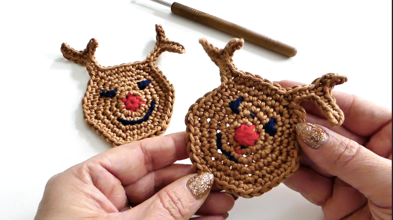 Untersetzer Rudolf das Rentier | Anleitungsvideo | Wolle Sandy Big Linie 341  | Häkeln | Sylvie Rasch