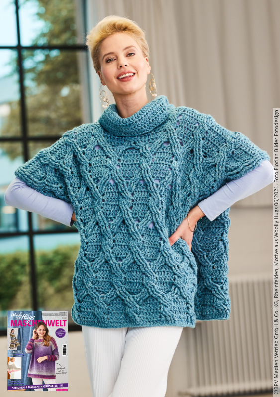 Poncho Crochet-Wonder  | Wollpaket mit SHEEP  | Häkeln | Woolly Hugs