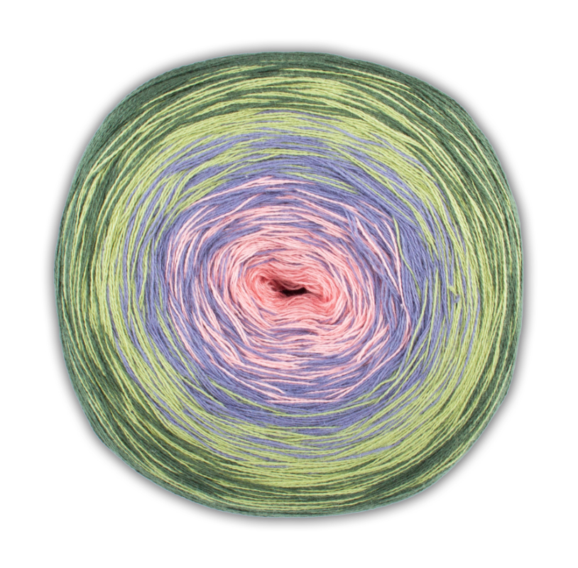 BOBBEL cotton 800m von Woolly Hugs 0053 - rosa / lila / grün