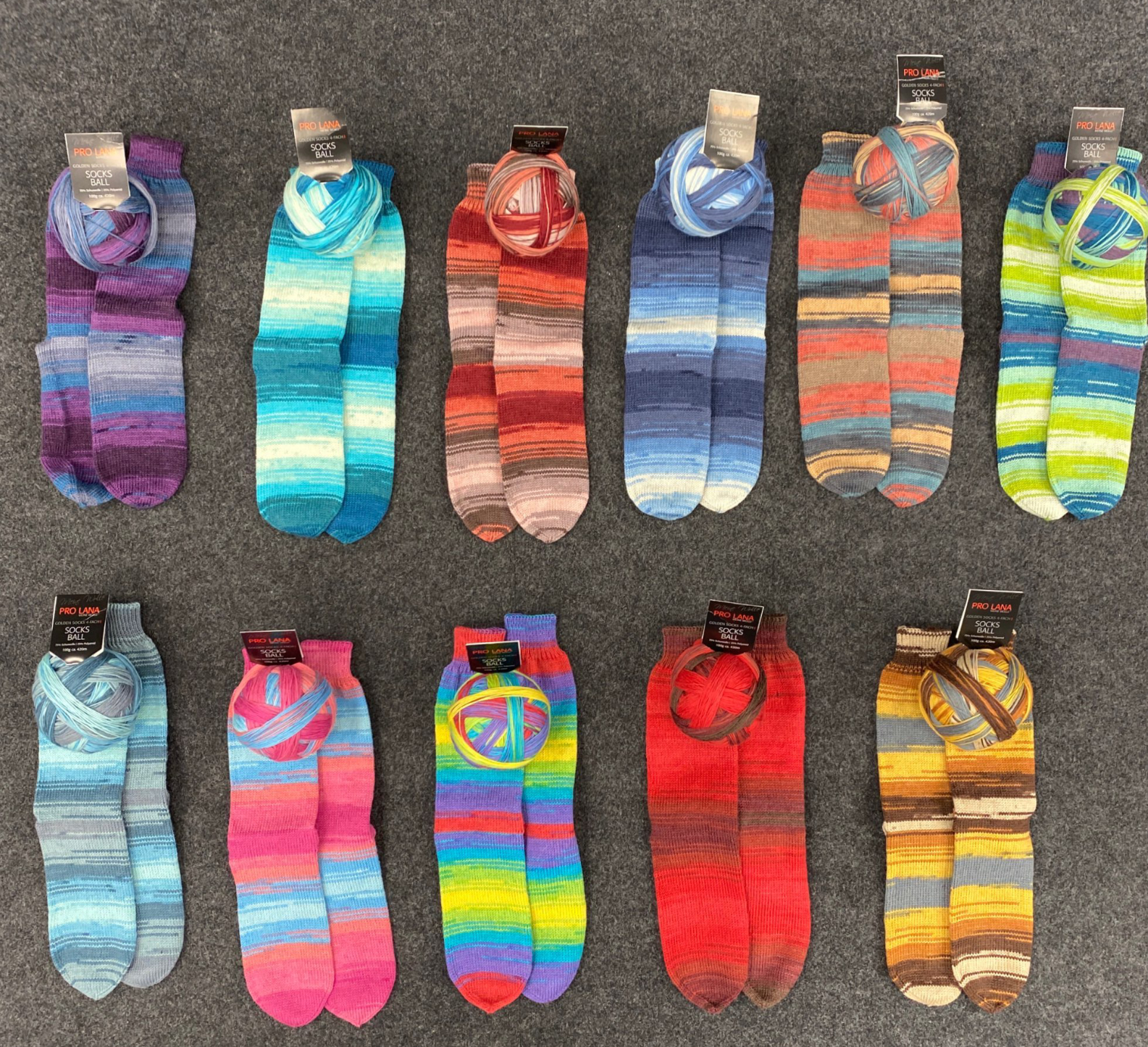 Golden Socks Ball - 4-fach Sockenwolle von Pro Lana 0011 - Farbverlauf