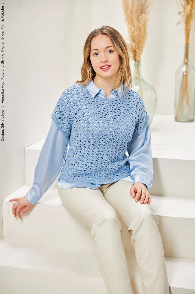 Häkelpullunder Light Sky | Anleitungsheft | Wolle Merino Silk Socks Stretch, 4-fach  | Häkeln | Veronika Hug, Woolly Hugs, Christophorus Verlag
