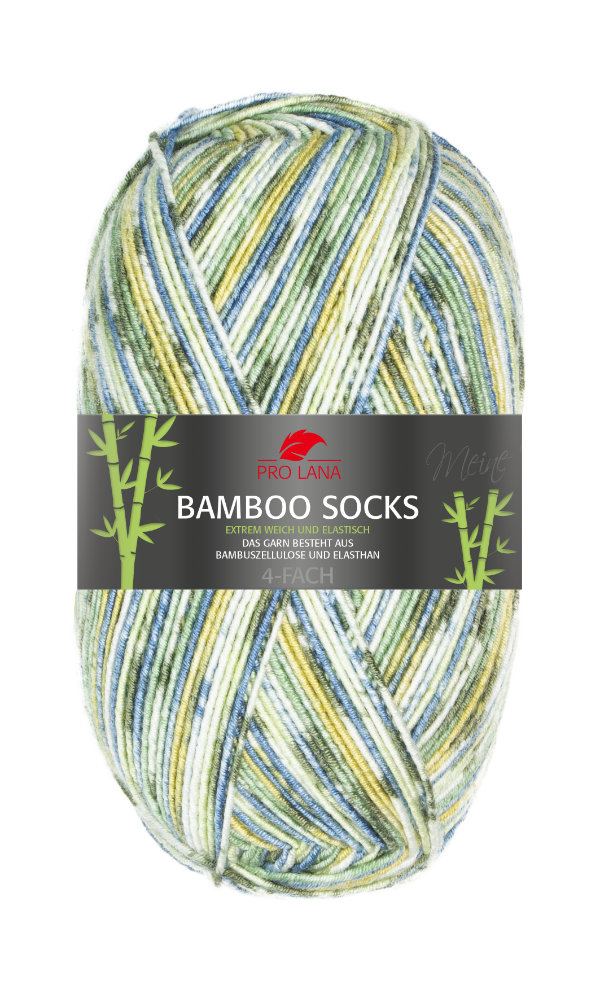 Bamboo Socks von Pro Lana 0969 - grün / blau color