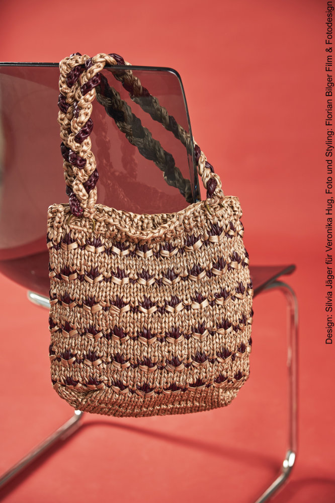Tasche Tina  | Wollpaket mit Leder Look  | Stricken | Veronika Hug, Woolly Hugs, Christophorus Verlag