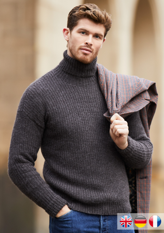 Herrenpullover Gandy mit Rollkragen | Einzelanleitung | Stricken | Quail Studio