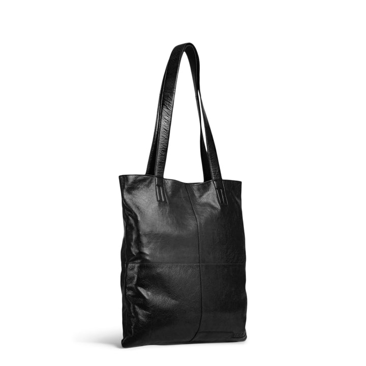 Show - Projekttasche mit handgriffen, handgefertigt aus Echtleder von muud black