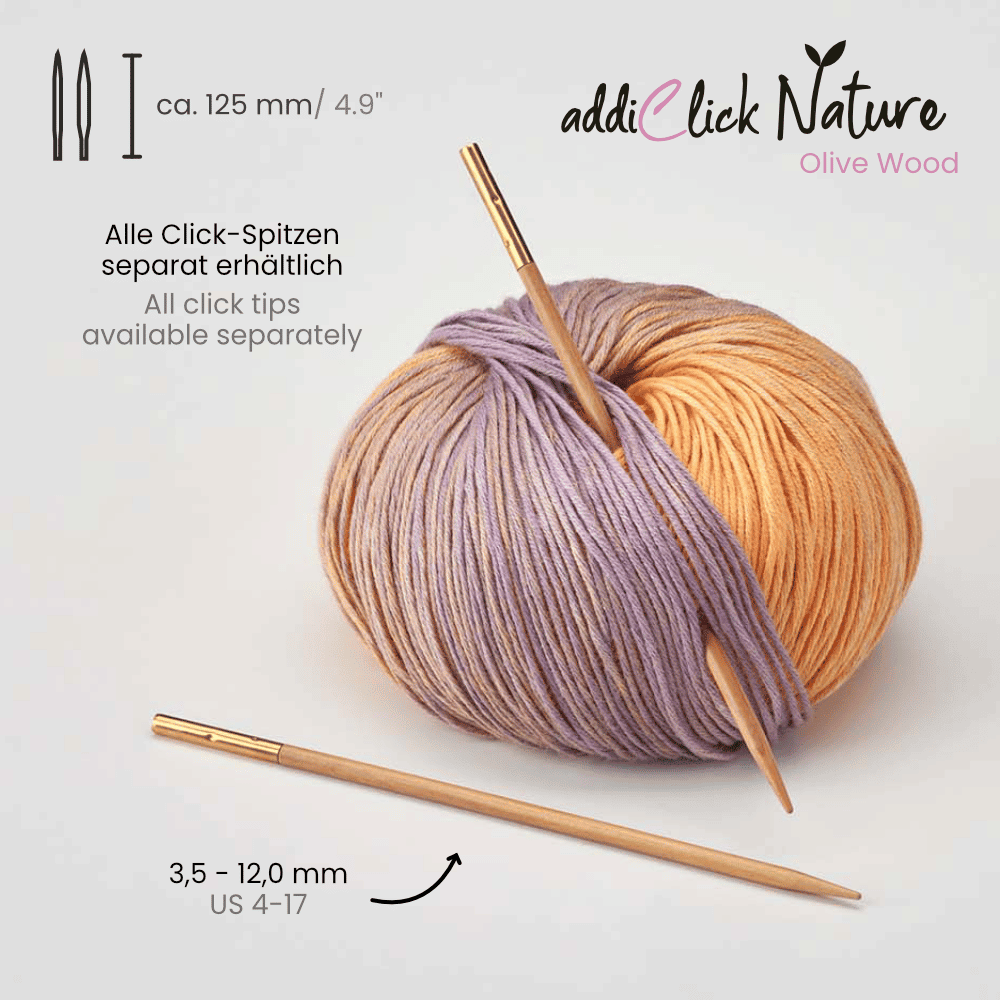 Nadelspitzen Olivenholz 125 mm addiClick Nature