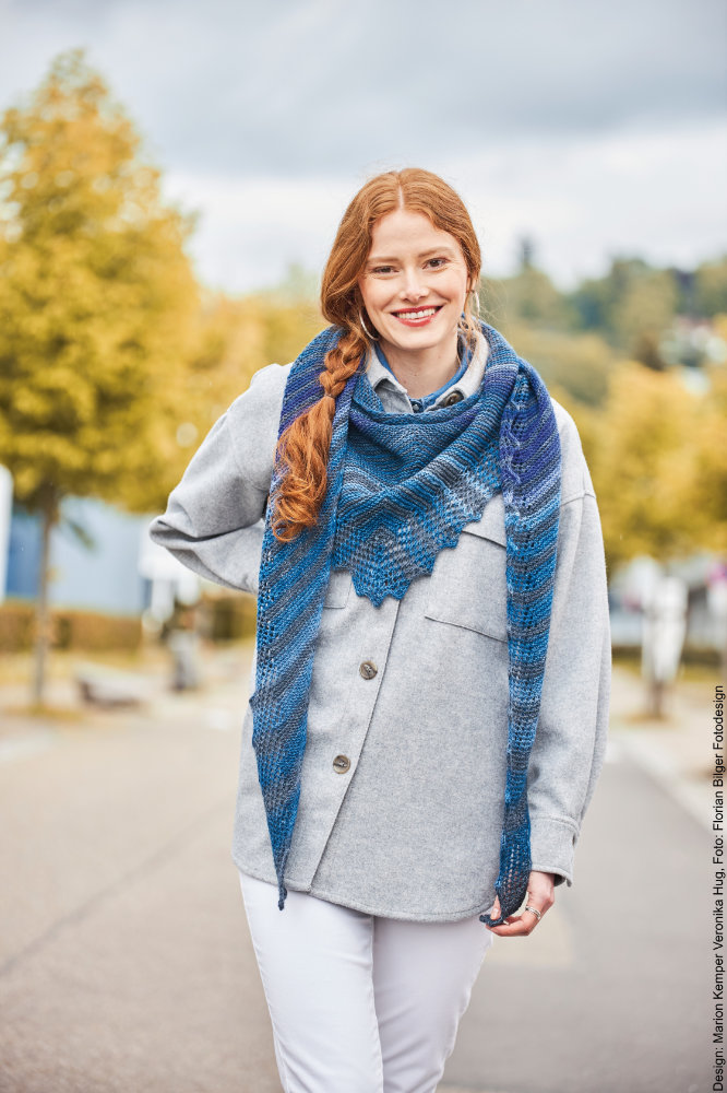 Trio-Tuch Blue Dream  | Wollpaket mit Paint Socks  | Stricken | Veronika Hug, Woolly Hugs, Christophorus Verlag
