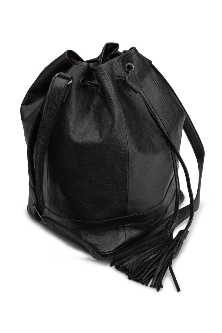 marina projekttasche - umhängetasche , handgefertigt aus Echtleder von muud black