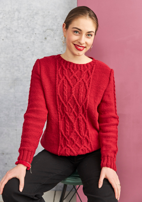 Pulli mit Zopfmuster  | Wollpaket mit Italy Wool 150  | Stricken | Pro Lana