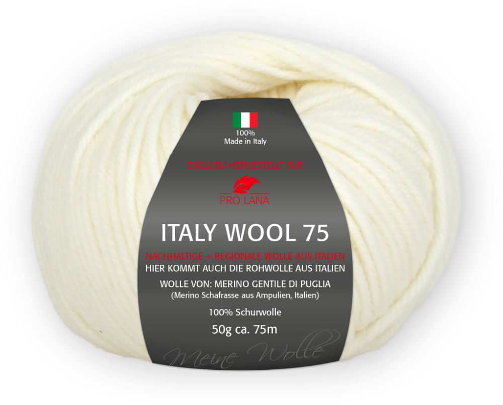 Italy Wool 75 von Pro Lana 0201 - weiß