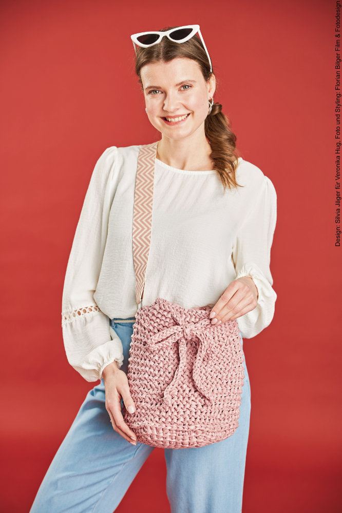Tasche Elli  | Wollpaket mit Leder Look  | Stricken | Veronika Hug, Woolly Hugs, Christophorus Verlag
