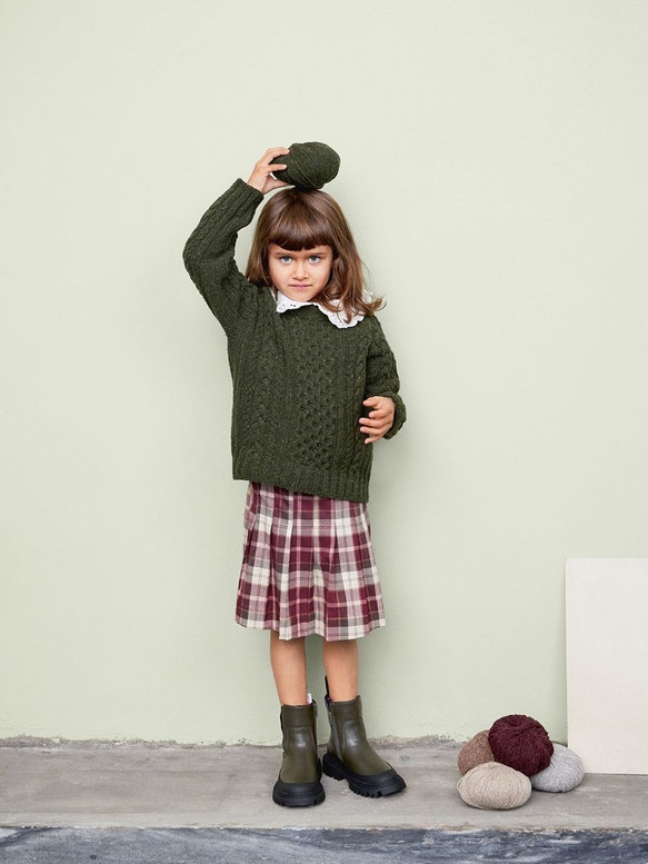 WILBUR Kinderpullover | Wollpaket mit Tweed recycled | Stricken