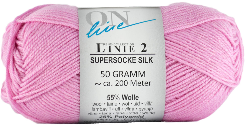 Supersocke Silk Uni Linie 2 von ONline 0030 - pinkrosa