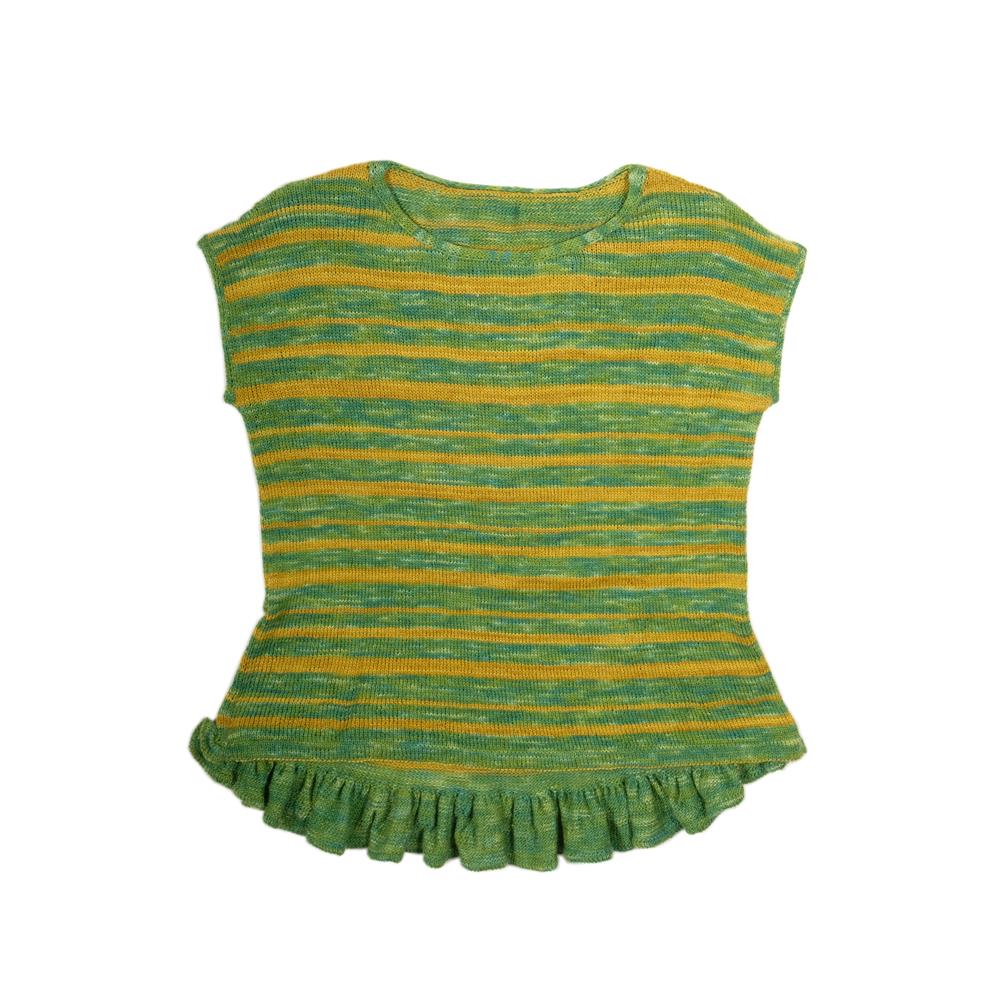 Top "Back Ruffle"  | Wollpaket mit 6 Karat  | Stricken | Unjung Yun