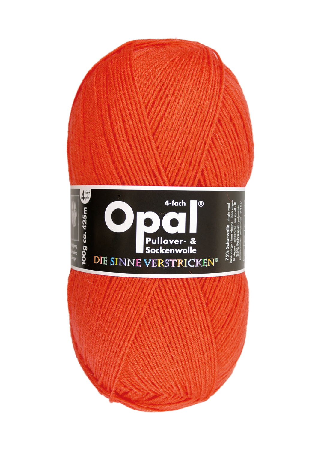 OPAL uni - 4-fach Sockenwolle 5181 - orange