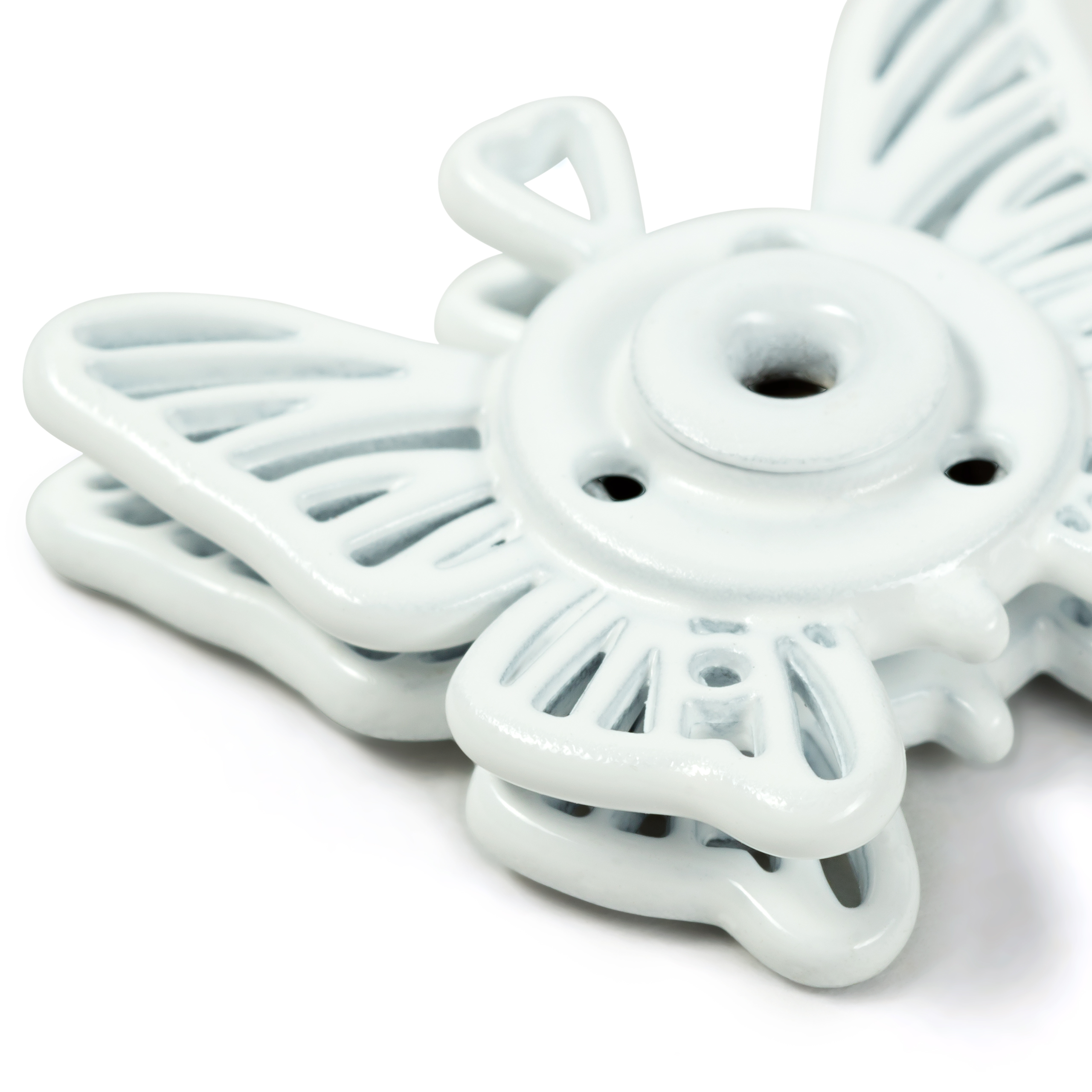 Druckknöpfe zum Annähen Schmetterling 25 mm weiß