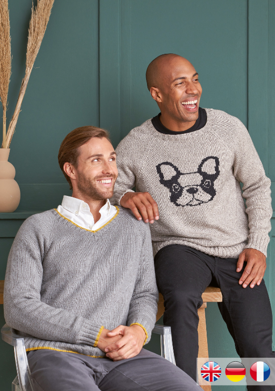 Herren-Pullover mit rundem Halsausschnitt Bark | Einzelanleitung | Stricken | Martin Storey