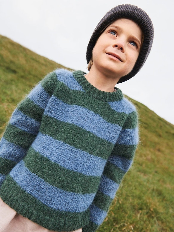 Jasper Kinder Pullover ( von oben nach unten ) | Anleitungsheft + Wolle Kos | Stricken