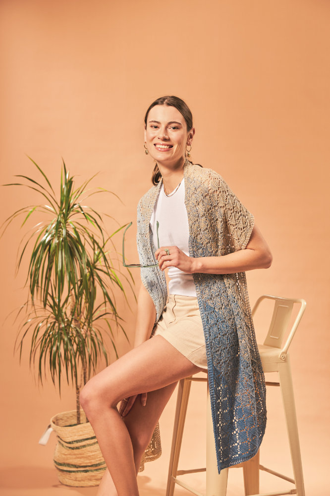 Stola Diagonale Rauten  | Wollpaket mit BOBBEL cotton 800m  | Stricken | Veronika Hug, Woolly Hugs, Christophorus Verlag