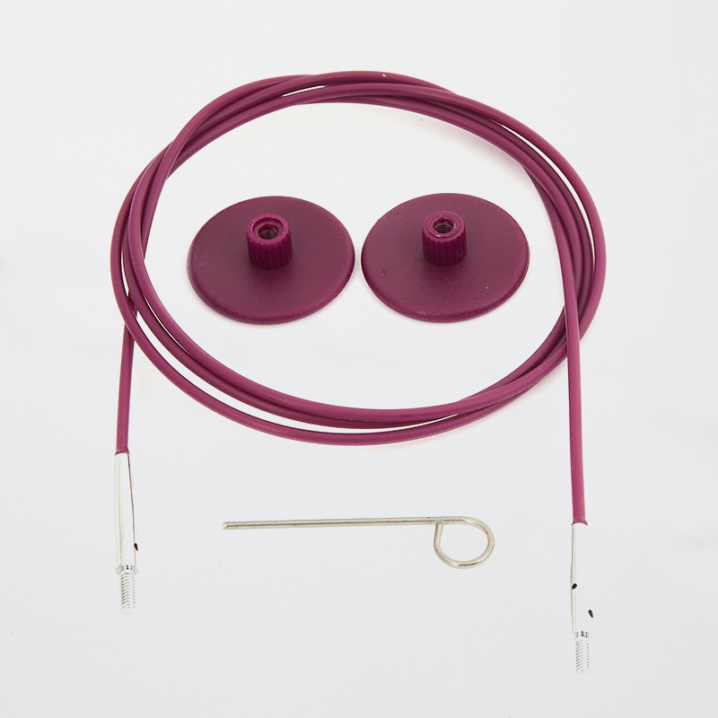 Seil lila, Edelstahl nylonummantelt für knit pro Nadelspitzen | 126cm für 150cm/60'' Rundstricknadel
