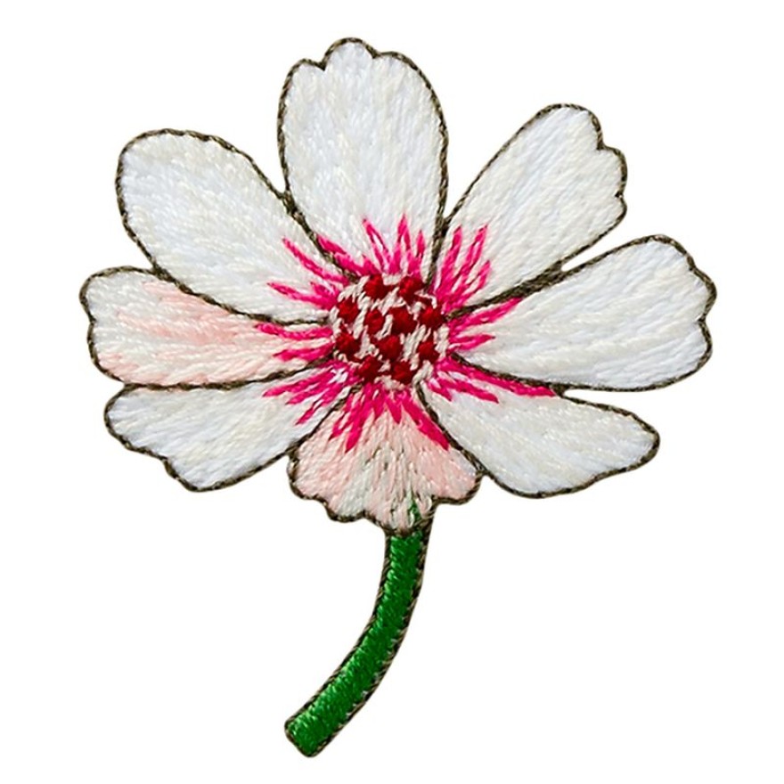 Applikation Blume mit Stiel rot 1 Stück zum Aufbügeln von Monoquick