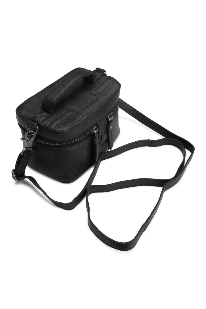lexi mini case - schöne kleine projekttasche aus feinstem leder von muud black