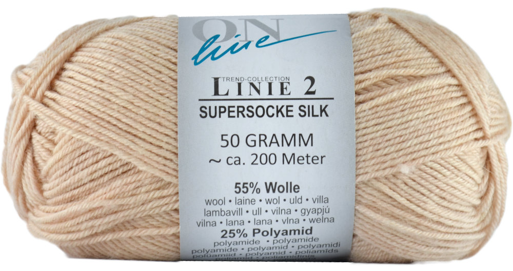 Supersocke Silk Uni Linie 2 von ONline 0009 - beige