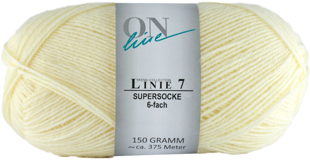 Supersocke 6-fach Uni, ONline Linie 7 (150g) 0023 - naturweiß