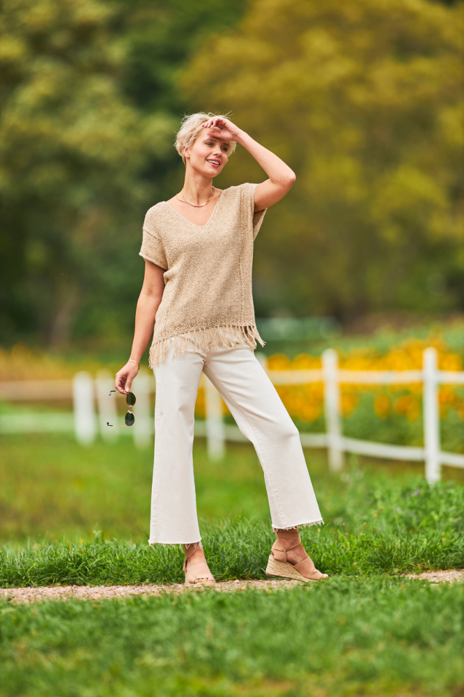 Pulli mit Fransen  | Wollpaket mit Viva Summer  | Stricken | Regina Bühler, Pro Lana Pulli mit Fransen  | Wollpaket mit Viva Summer  | Stricken | Regina Bühler, Pro Lana