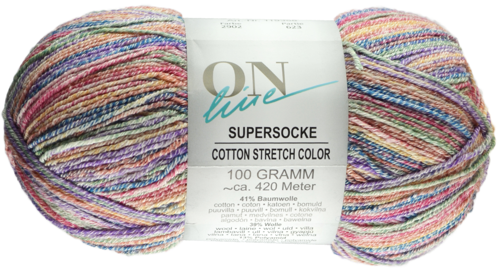 Supersocke Cotton Stretch Sort. 347 Color 4-fach von ONLine 2902 - multicolor Alle