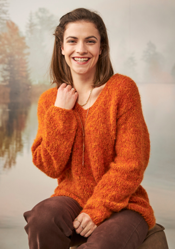 V-Pulli mit Zopfmuster | Anleitungsheft | Wolle Alpaka Wool  | Stricken | Pro Lana