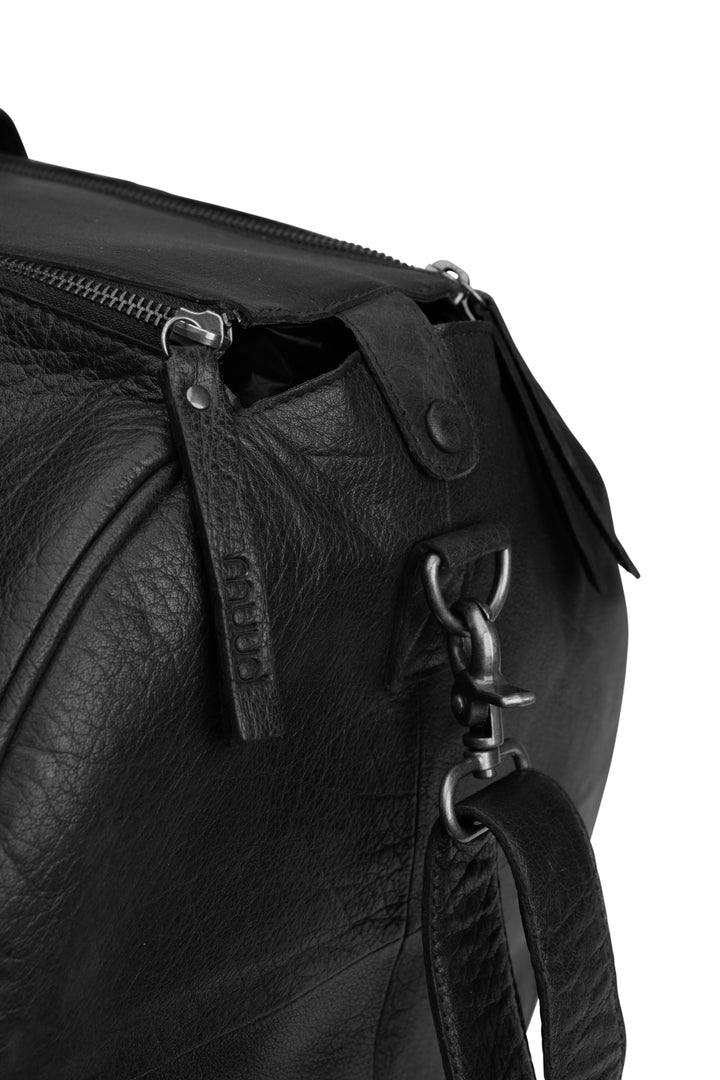 drew xl - wochenend und reisetasche, handgefertigt aus Echtleder von muud black