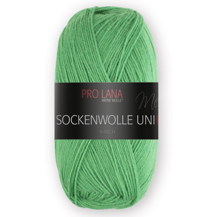 Sockenwolle uni - 4-fach von Pro Lana 0427 - grasgrün