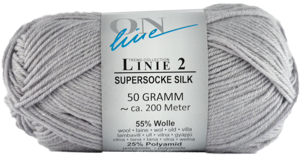 Supersocke Silk Uni Linie 2 von ONline 0028 - silbergrau