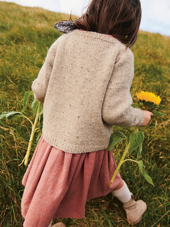 Debutant Kinder Cardigan ( von unten nach oben ) | Anleitungsheft + Wolle Tweed recycled | Stricken