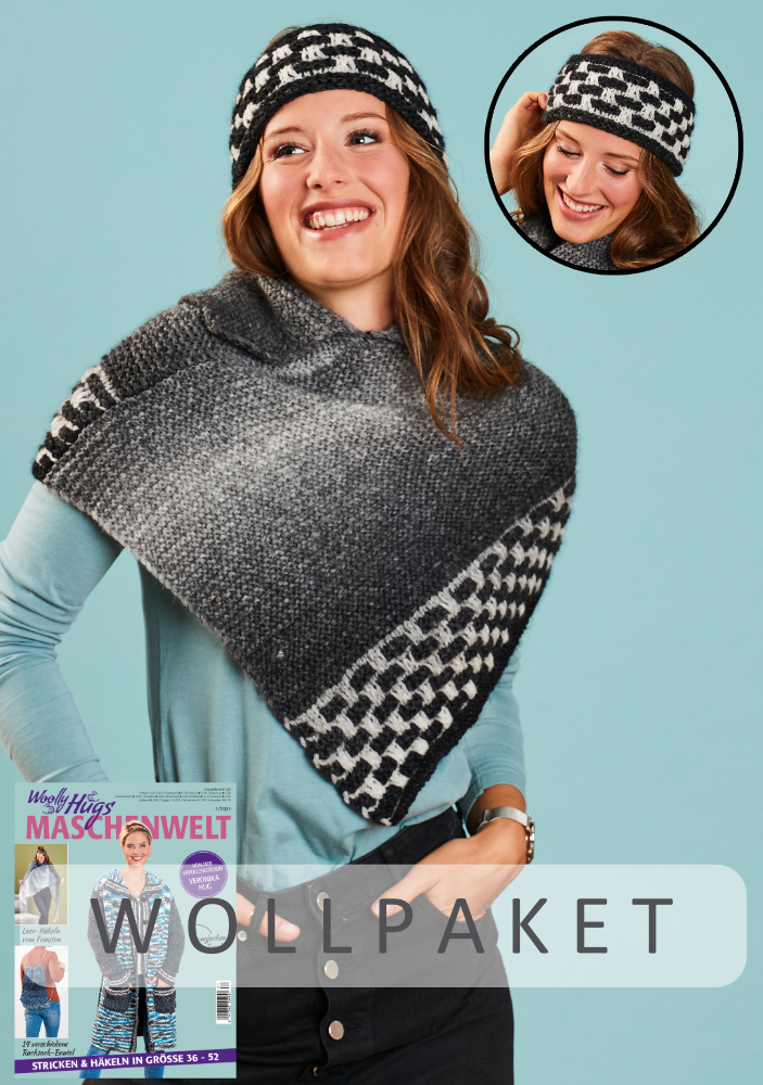 Schalkragen mit Stirnband Patan  | Wollpaket mit Cloud  | Stricken | Veronika Hug, Woolly Hugs, Christophorus Verlag