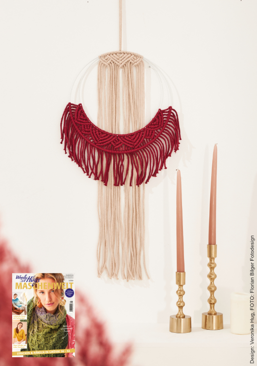 Wandbehang / Traumfänger | Wollpaket mit Macramé | Makramee Knoten