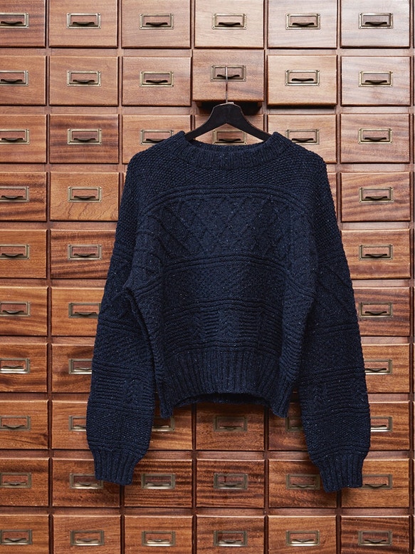 GUERNSEY Damenpullover | Wollpaket mit Tweed recycled | Stricken