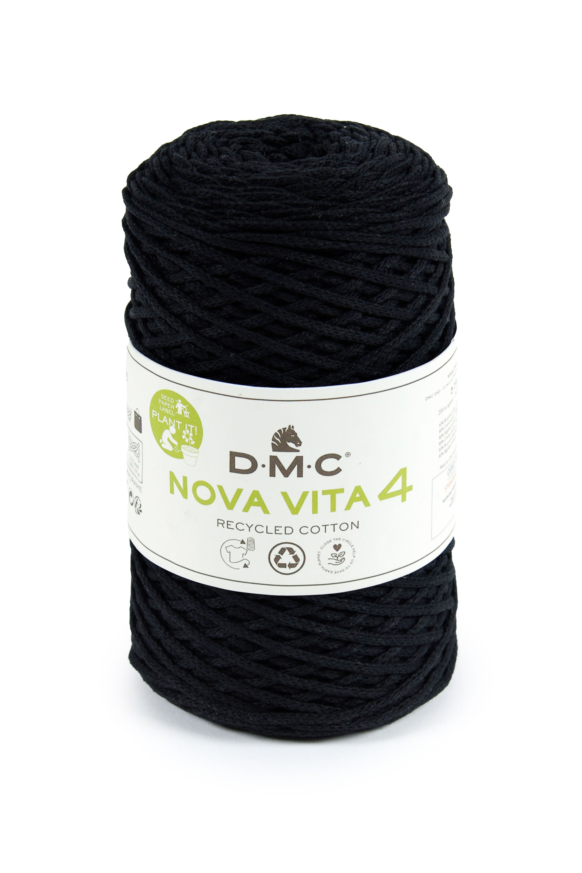 Nova Vita 4 Häkel- Makramee und Strickgarn von DMC 0072 - schwarz