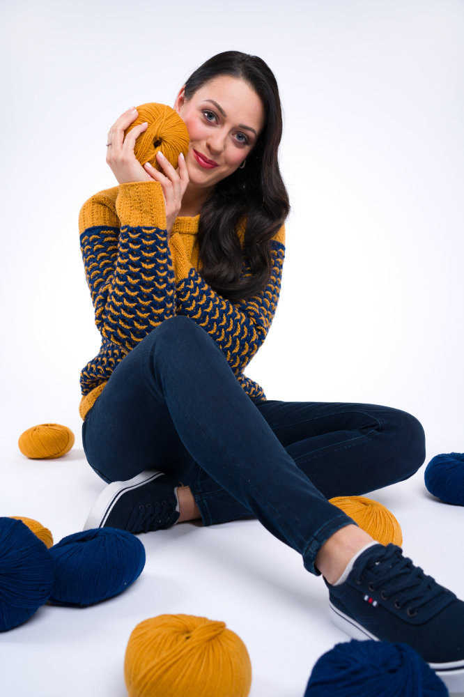 Raglanpulli im Mosaikmuster | Anleitungsheft | Wolle Italy Wool 150  | Stricken | Pro Lana