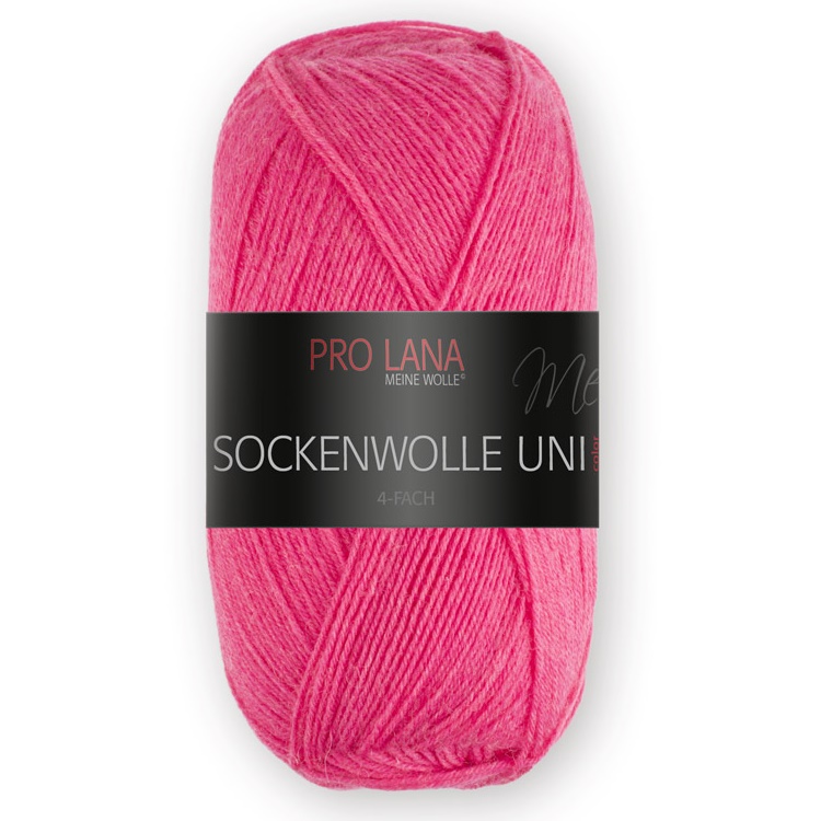 Sockenwolle uni - 4-fach 0422 - pink