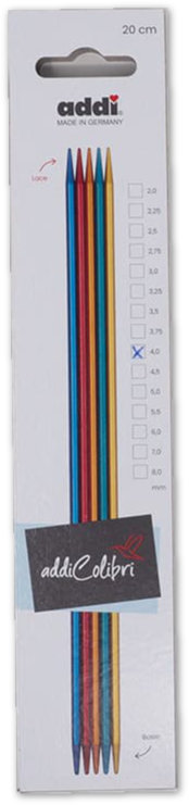 Nadelspiel addiColibri von addi 15 cm 4,00 mm Nadelspiel addiColibri *neue Verpackung* von addi