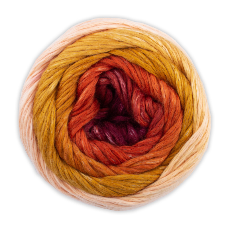 Sky von Woolly Hugs 0080 - lachs/senf/rost/bordeaux