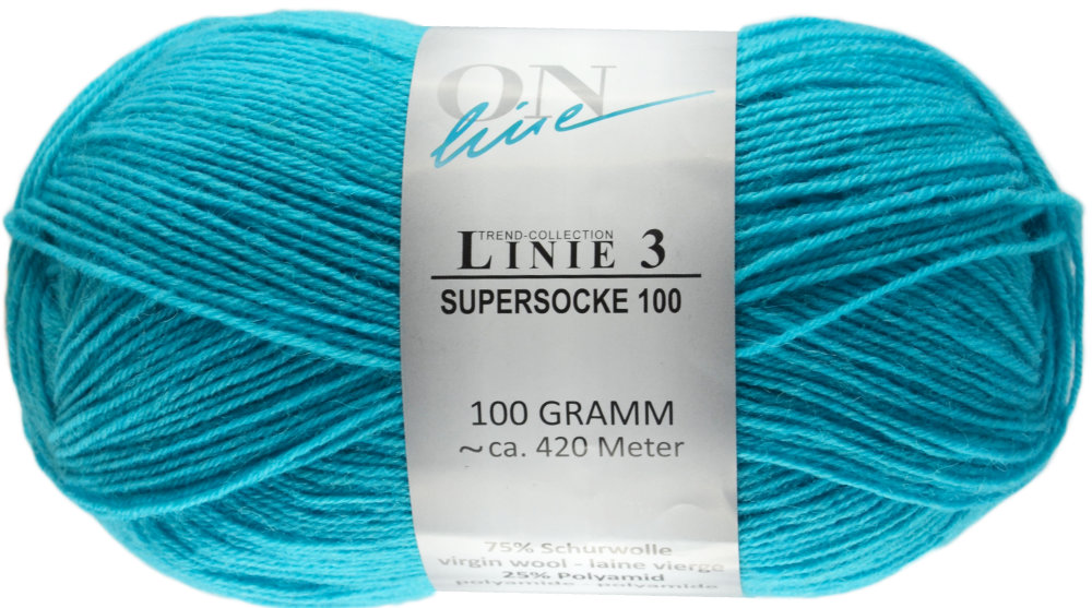 Supersocke 100 4-fach Uni, ONline Linie 3 0070 - smaragd