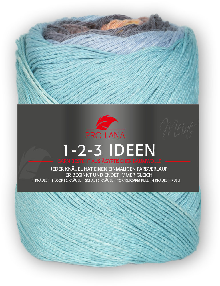 1-2-3 Ideen von Pro Lana 0021 - hellblau / gelb